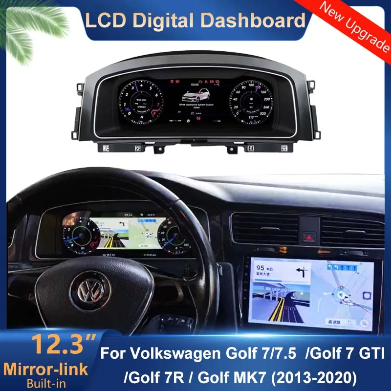 Cruscotto Digitale Pannello Strumento Virtuale Cluster Cockpit Tachimetro Lcd Per Vw Golf 7 7.5 Golf 7 Gti Golf 7R-Line Golf Mk7