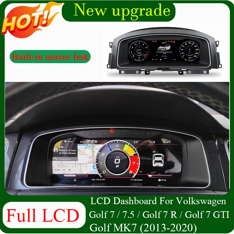 Nuovo Aggiornamento Digital Cluster Full Lcd Virtual Cockpit Cruscotto Speedomete Cruscotto Per Vw Golf 7 7.5 Golf 7 Gti Gps Navi
