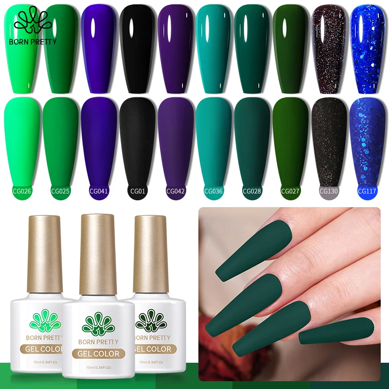 Born Pretty Gel Nail Polish 10Ml Verde Blu Semi Permanente Vanish Soak Off Gel Uv Bisogno Super Top Coat Hybrid Nails Manicure