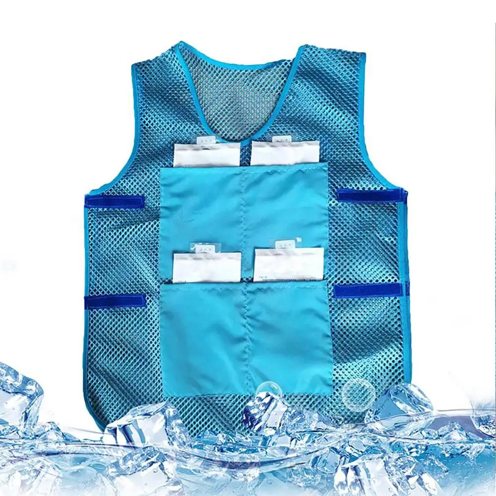 Gilet Di Ghiaccio Rinfrescante Attività All'Aperto Estive Gilet Di Ghiaccio Rinfrescante Con 8 Borse Di Ghiaccio Per Uomo Donna Estate Calda Lavoro Al