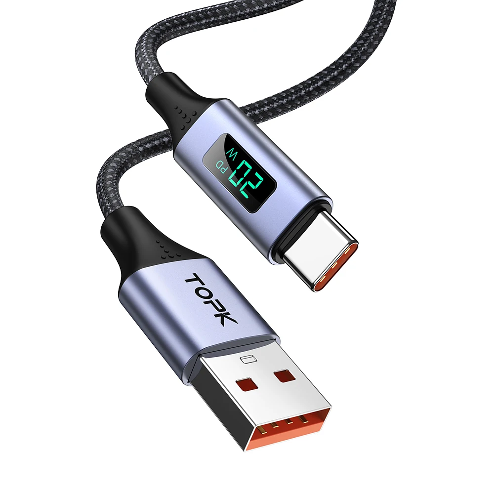 Usb Tipo C Fast Quick Charge Qc 3.0 Con Display A Corrente Di Tensione A Led Per Xiaomi Huawei Cavo Micro Usb Type-C Chargeur Cord Line