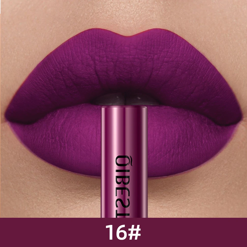 Qibest Matte Liquid Lipstick Waterproof Long Lasting Lip Gloss Velvet Mate Nude Red Tint Tube Rossetti Lipgloss Makeup Cosmetic
