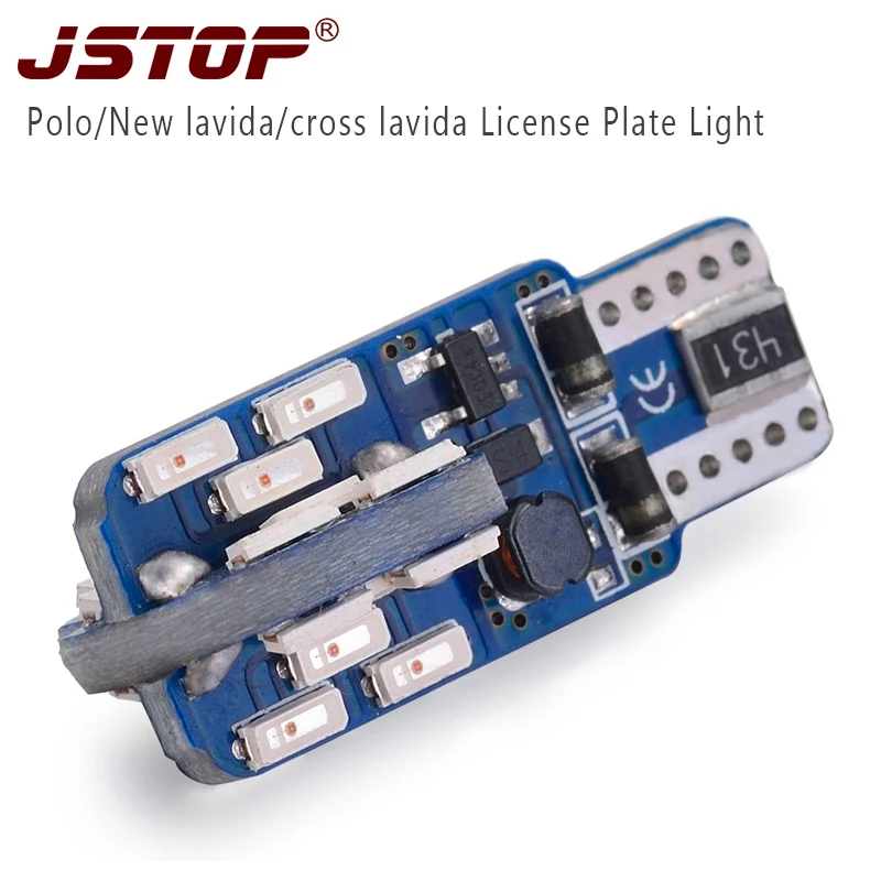 Jstop Led Auto Luce Della Targa T10 W5W 4014Smd Canbus No Errore Canbus T10 12V Luci Esterne W5W Led Licenza Di Illuminazione Della Targa