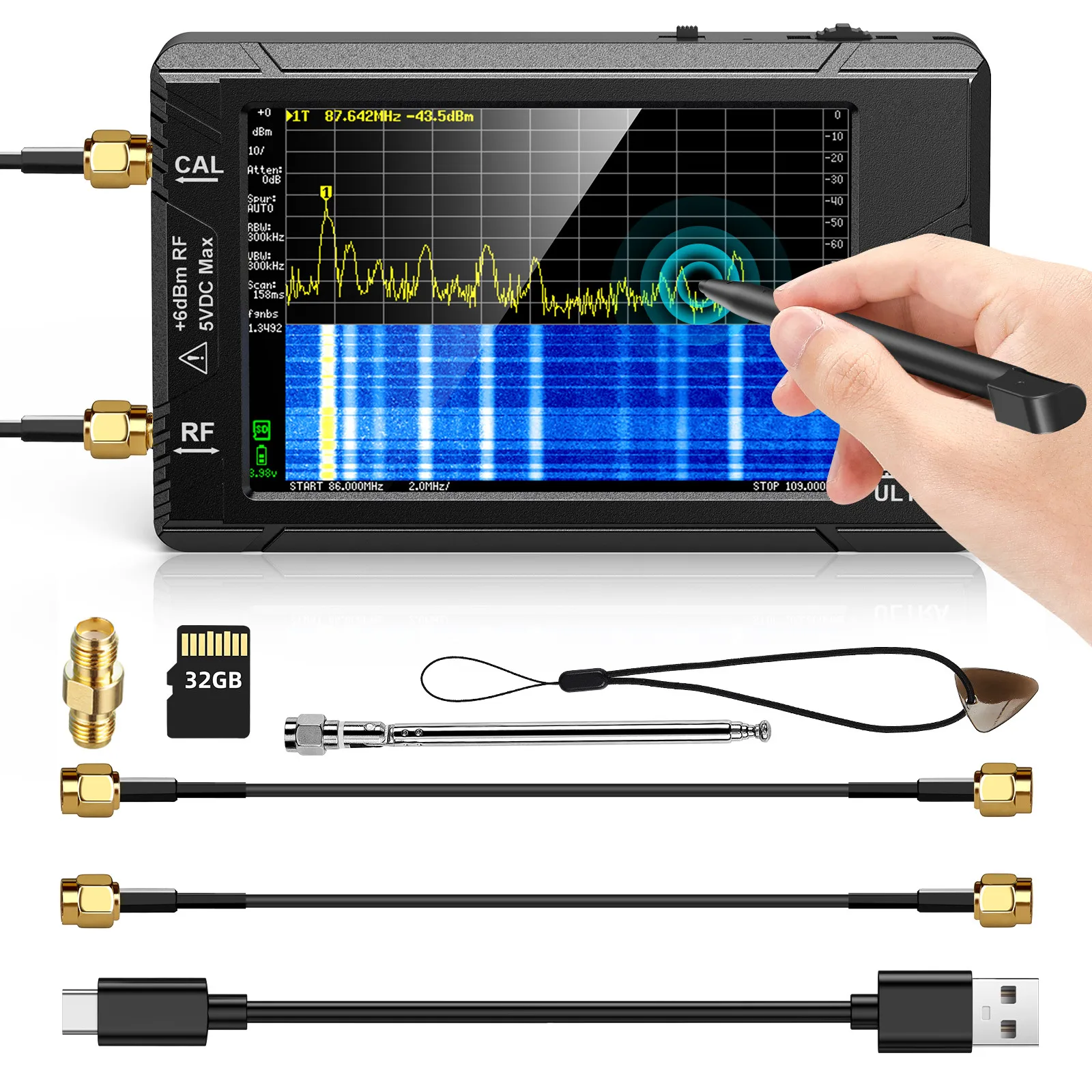 Nuovo Originale Tinysa Ultra Handheld Tintiny Spectrum Analyzer Tinysa Touch Screen Da 4 Pollici Integrato Nella Batteria