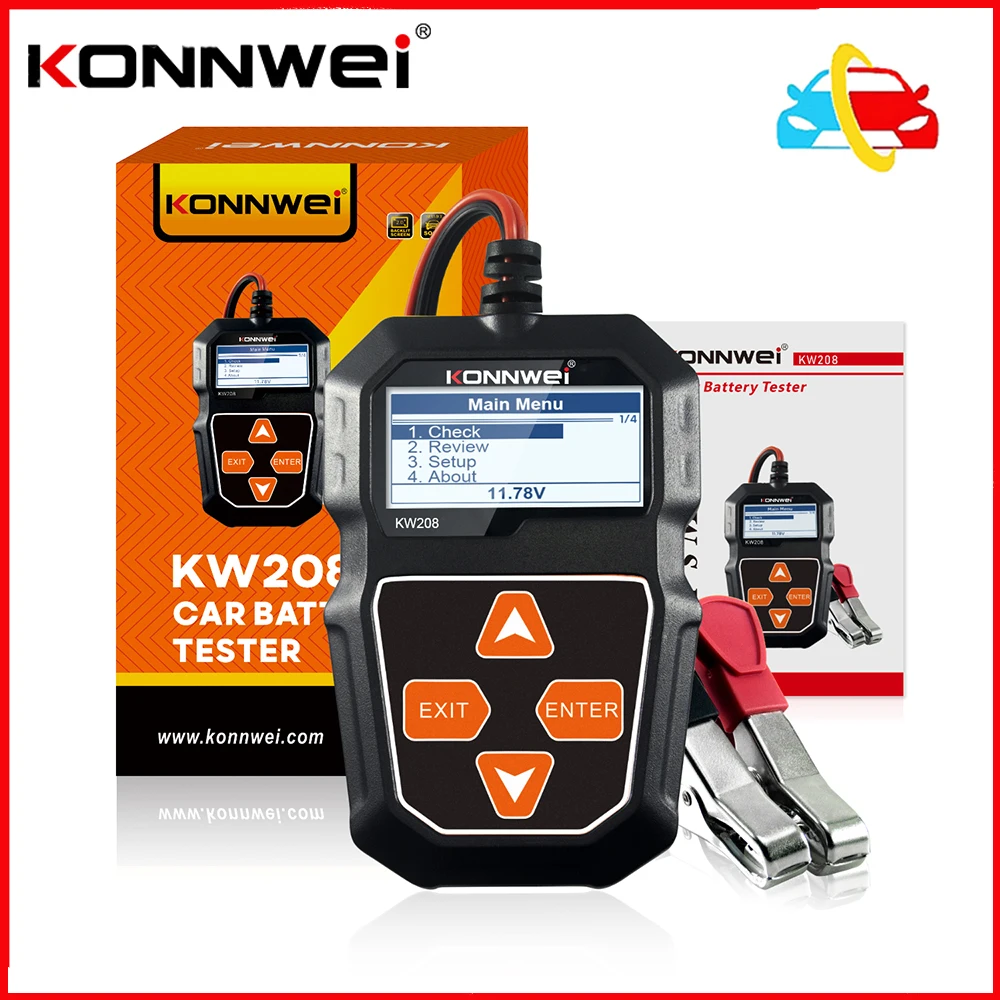 Konnwei Kw208 Kw 208 Tester Per Batteria Per Auto 12 Volt Strumento Per Batteria Avviamento Ricarica Circut Tester Analizzatore 100 A 2000 Cca Starter