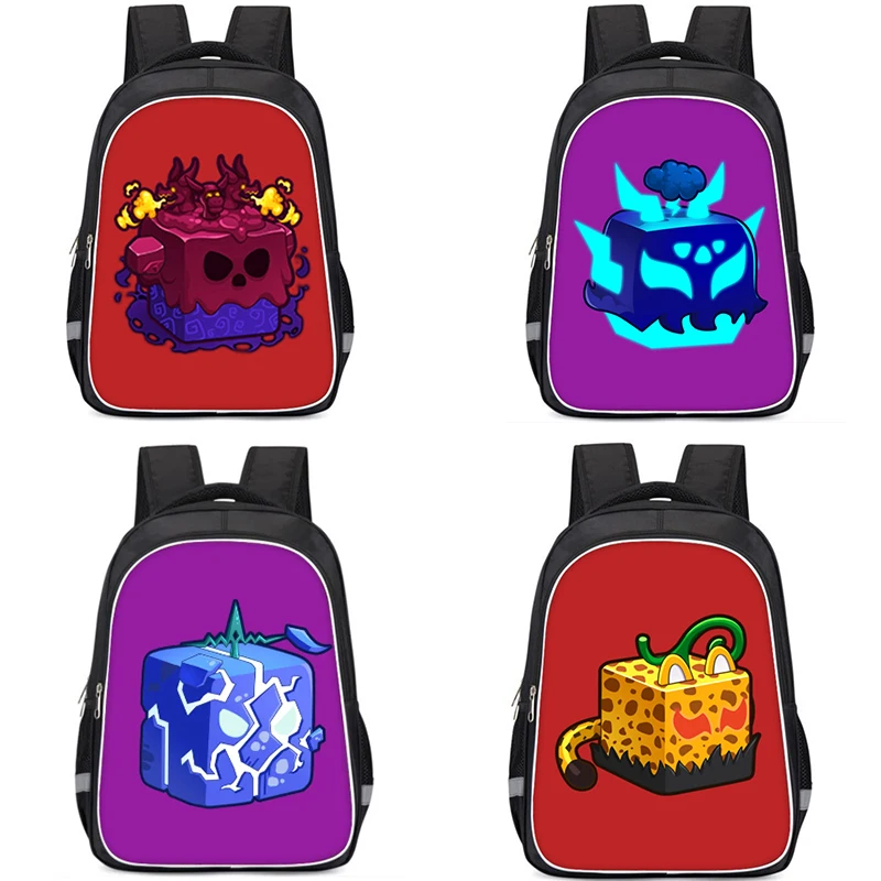 Blox Fruits Backpack Kids Blox Fruits School Bag Mochila Pencilbag Bookbag Pencilcase Compleanno Regalo Di Natale