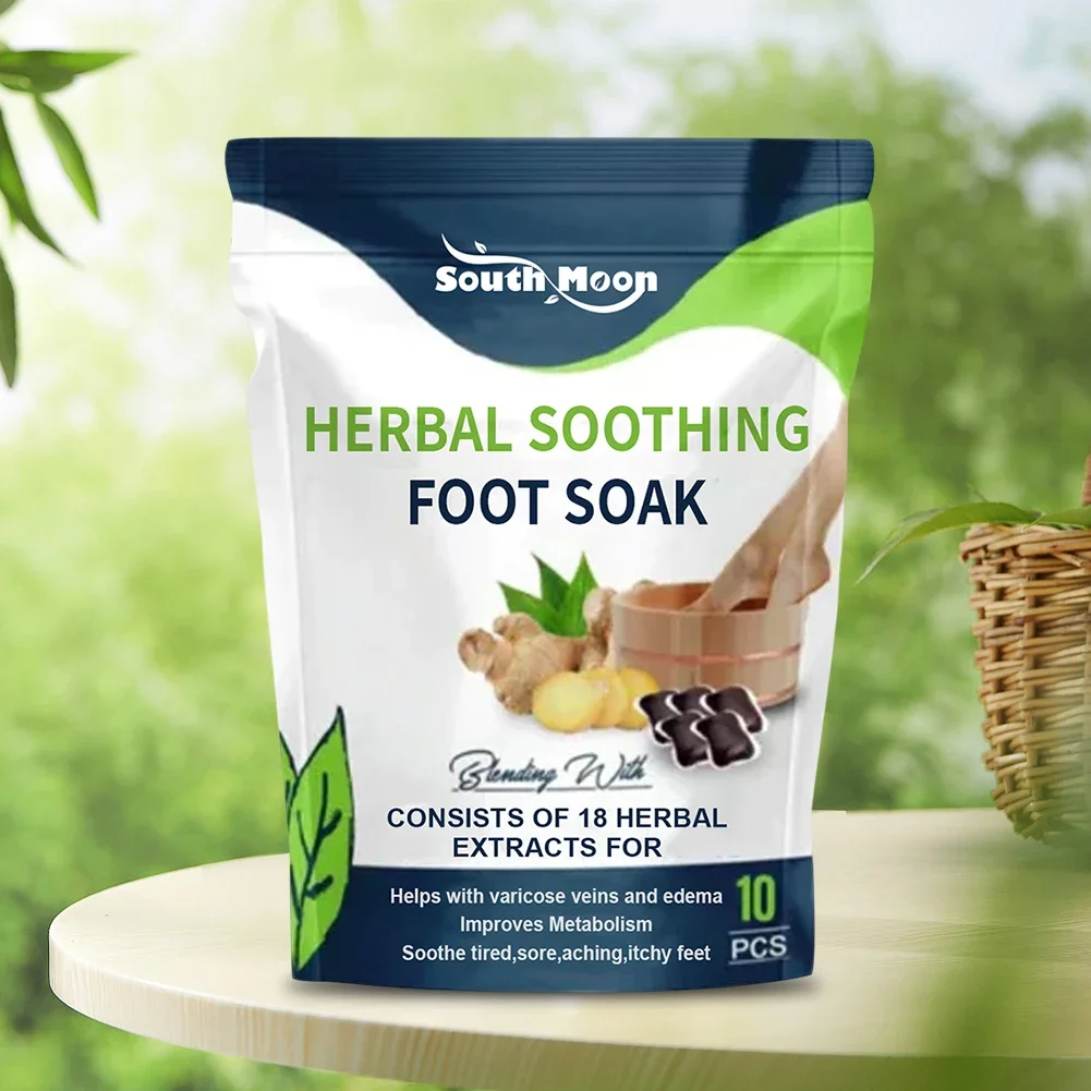 10Pcs Foot Soak Gel Natural Herbal Foot Soak Beads Deumidificazione Detox Alleviare L'Affaticamento Riparazione Vene Delle Gambe Per La Cura Della For