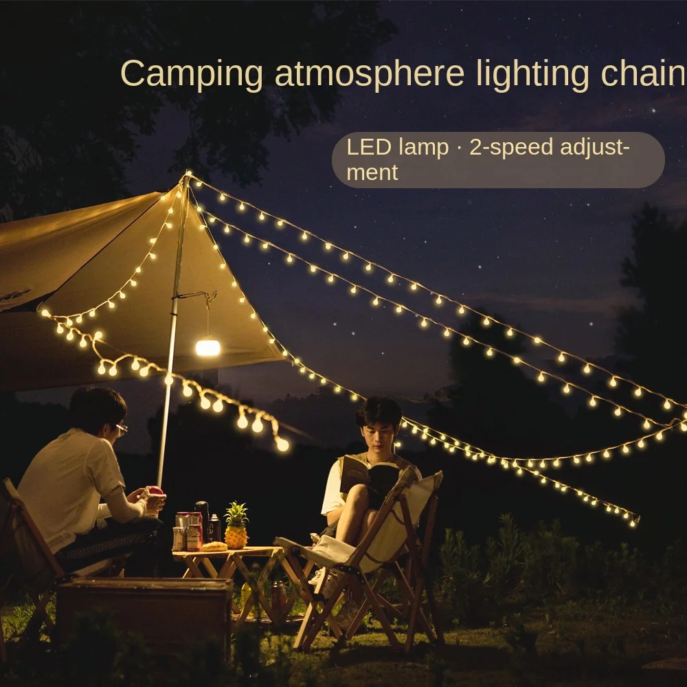 Ed String Lights Starry Sky Bulb Lights Tenda Da Campeggio Lampada Per Atmosfera Outdoor Waterproof Garden Party Patio Street Decoration