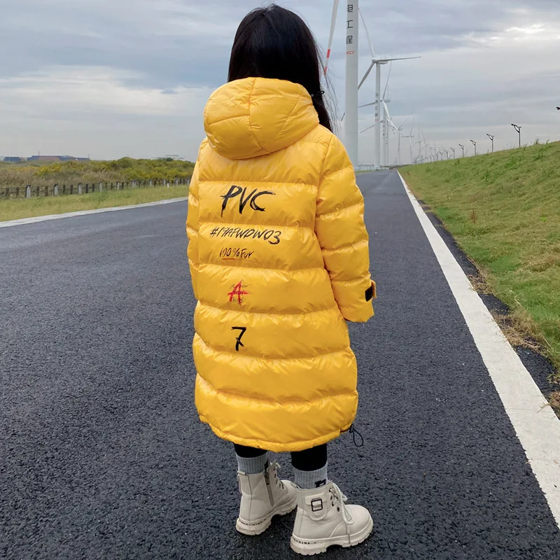 2022 Inverno Ragazze Ragazzi Casual Lungo Piumino Con Cappuccio Bambino Bambini Bambini Cappotto Caldo Capispalla