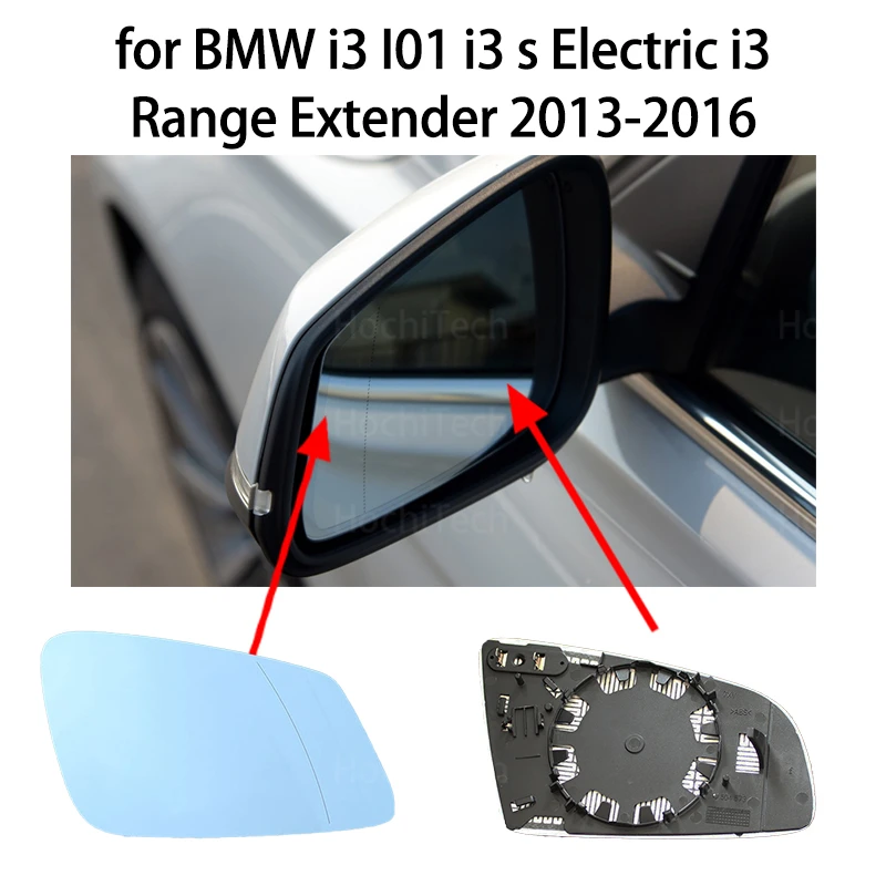 Specchietto Retrovisore Auto Lato Sinistro/Destro Vetro Blu Riscaldato Per Bmw I3 I01 I3 S Elettrico I3 Range Extender 2013-2016 Accessori