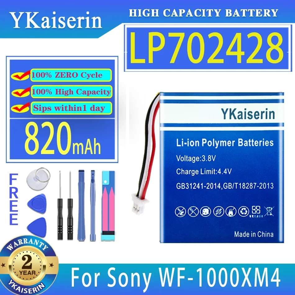 Batteria Ykaiserin Lp702428 (Wf-1000Xm4) 820Mah Per Sony Wf-1000Xm4 Custodia Di Ricarica Wf1000Xm4 Bateria