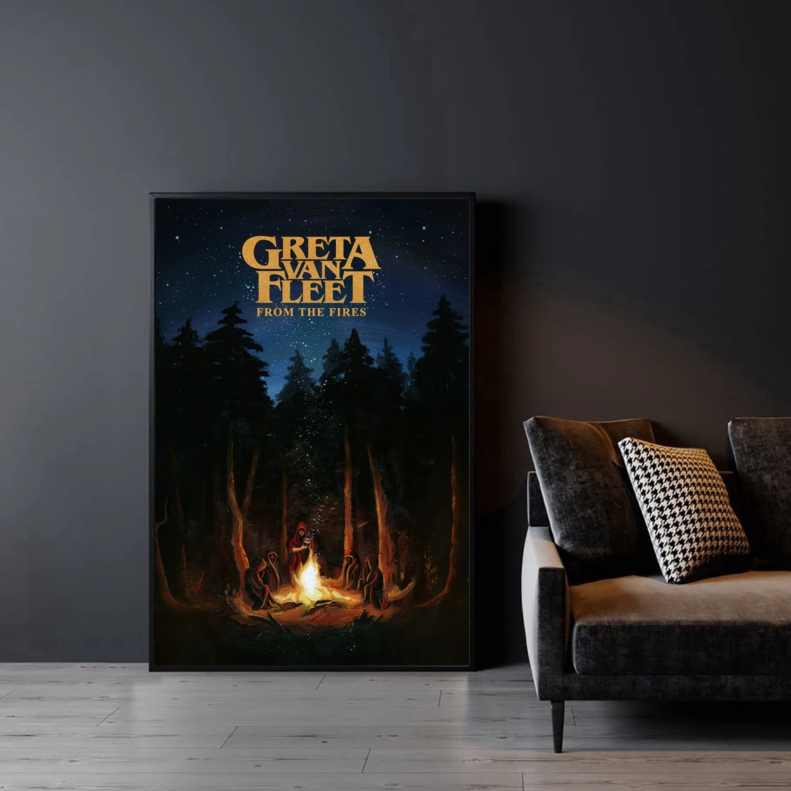 Greta Van Fleet From The Fire Music Album Cover Poster Rap Hip Hop Pop Music Star Canvas Poster Print (Senza Cornice)