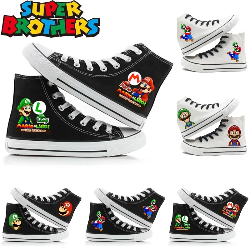 Super Mario Bros Sneakers Donna Uomo Sneakers Nere 44 Scarpe Casual In Tela Scarpe Da Donna Primaverili Street Wear Stivali Di Tela 2023 Nuovo