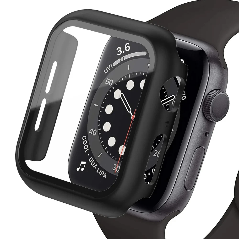 Vetro + Cover Per Apple Watch Case 44Mm 40Mm 45Mm 41Mm 42Mm 38Mm Iwatch 8 3 7 Se Screen Protector Apple Watch Series 9 Accessori