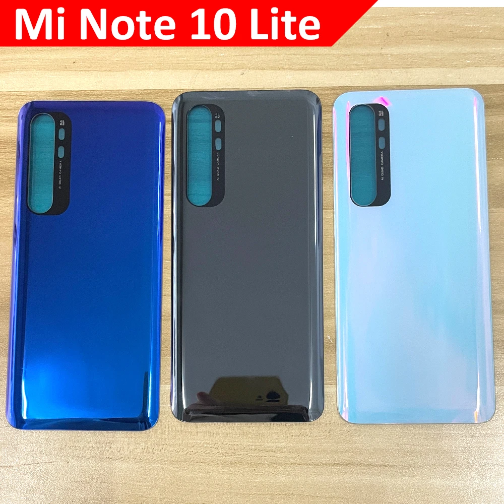5 Pezzi Lotti Nuova Batteria Coperchio Posteriore Alloggiamento Batteria Posteriore In Vetro Per Xiaomi Mi Note 10 Note10 Lite Muslimcon Colla Adhensi