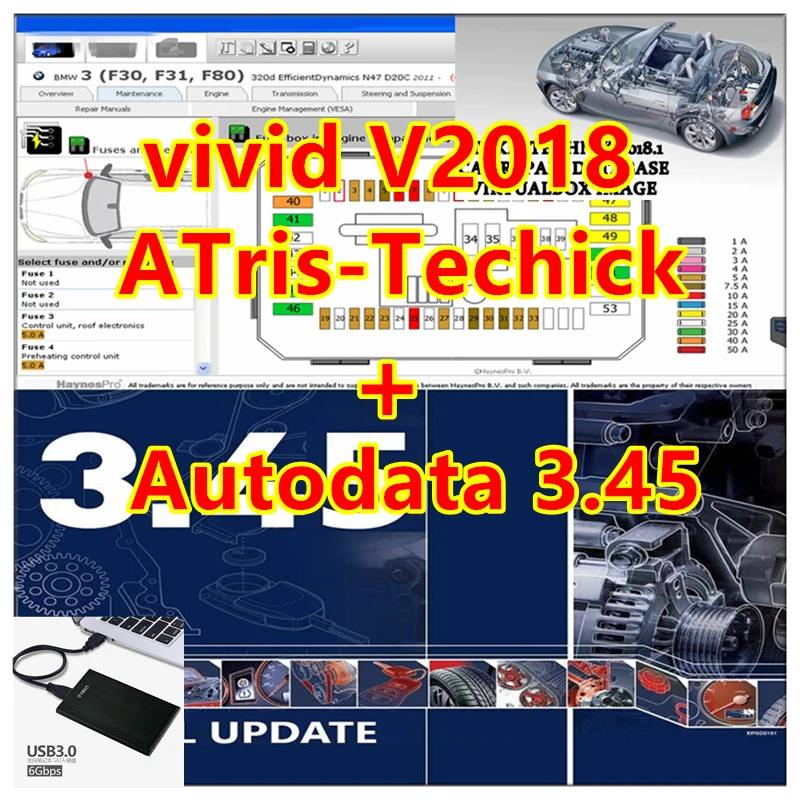 2023 Software Di Riparazione Automatica Vivid 2018 Dati Di Officina 2018 Atris-Technik Europe Software Di Riparazione Automobilistica + Software Autod
