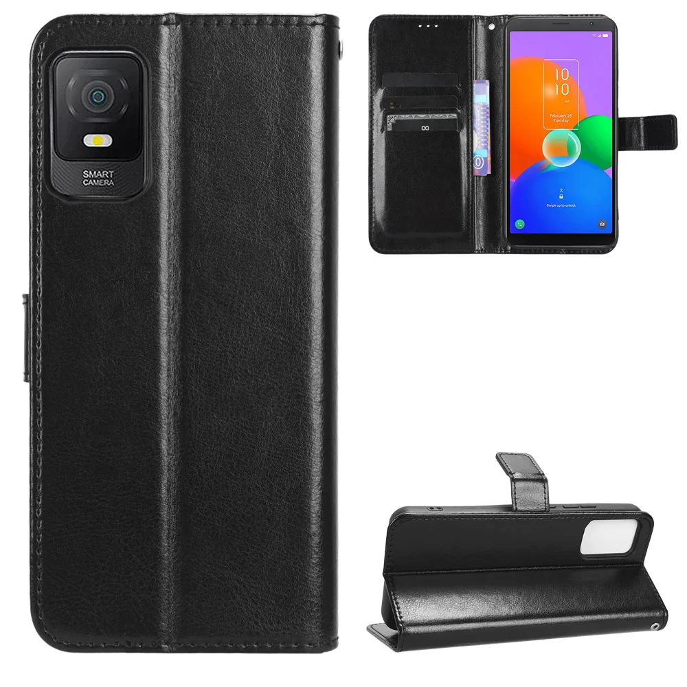 Flip Wallet Custodia In Pelle Pu Per Tcl 403 Custodia Per Cellulare Con Porta Slot Per Schede Tcl 405/Tcl 406/Tcl 408/Tcl 40R/Tcl 40 Se