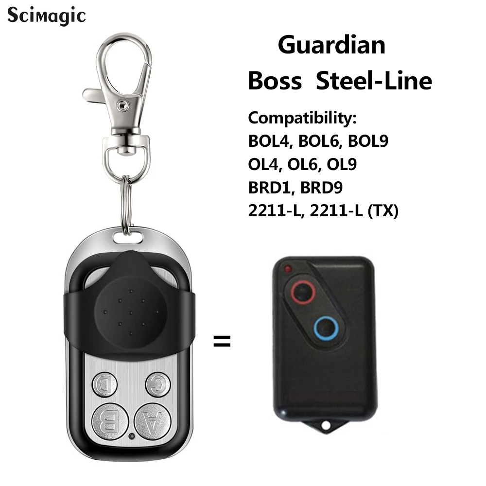 Apriporta Per Cancello Boss Steel-Line Guardian Garage Doors 303 Mhz Telecomando Per Garage A 4 Pulsanti