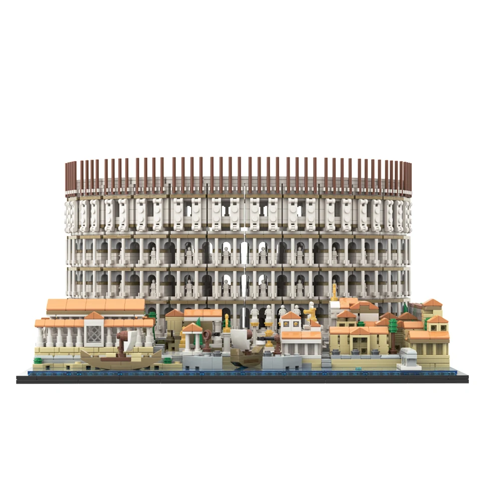 Gobricks Moc Ancient Rome Colosseum Architecture Building Bricks Louvre Museum Theatre Model World Architecture Giocattoli Educativi