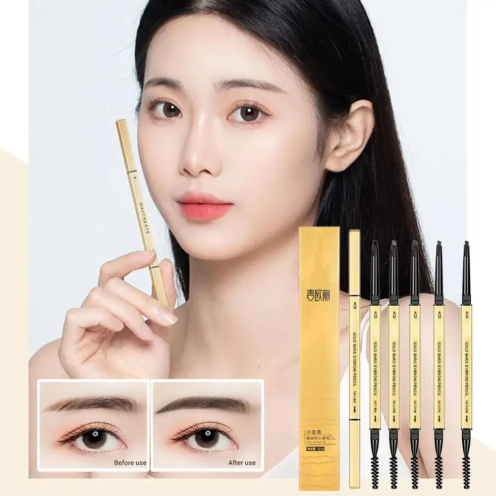 Matita Per Sopracciglia Impermeabile 5 Colori Piccola Penna Per Sopracciglia Con Barra D'Oro Per Le Donne Strumento Cosmetico Per Matita Per Sopraccig