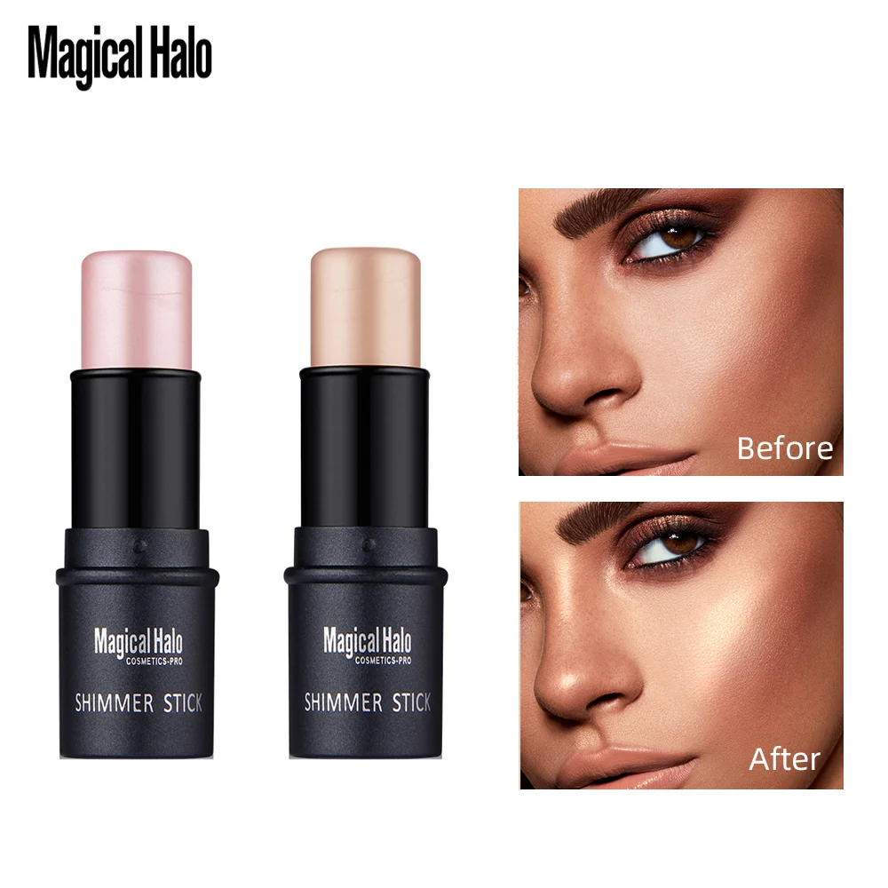 Evidenziatore 3D Face Brighten Highlighter Bar Cosmetic Face Contour Bronzer Shimmer Highlighter Stick Concealer Cream Makeup Tool