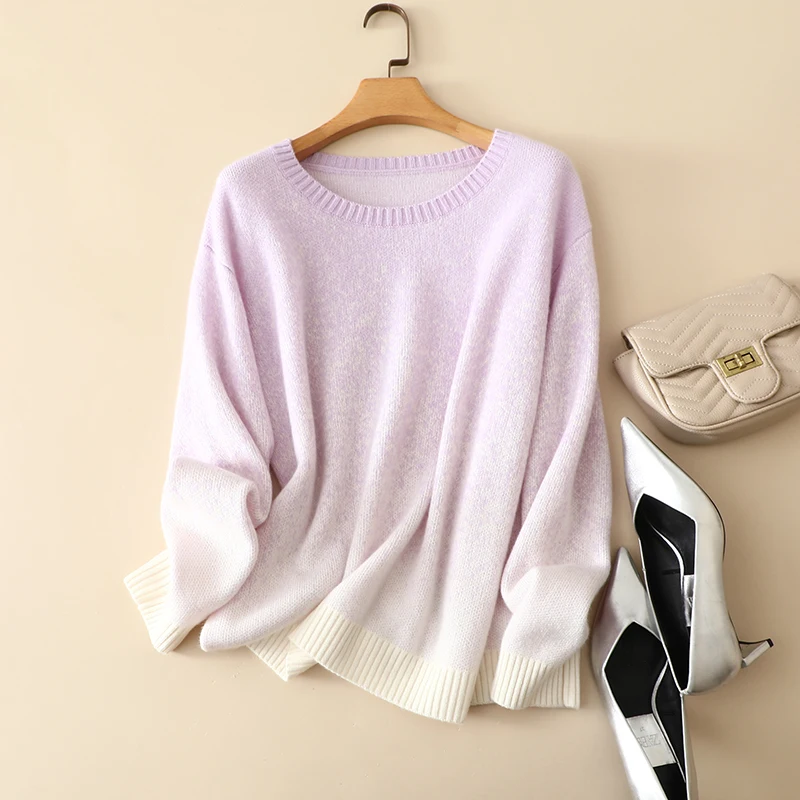 Europa Moda Autunno Inverno Nuovo Superiore 100% Cashmere Cielo Stellato Maglioni Donna Spessa Caldo Alla Moda Pullover Sciolti