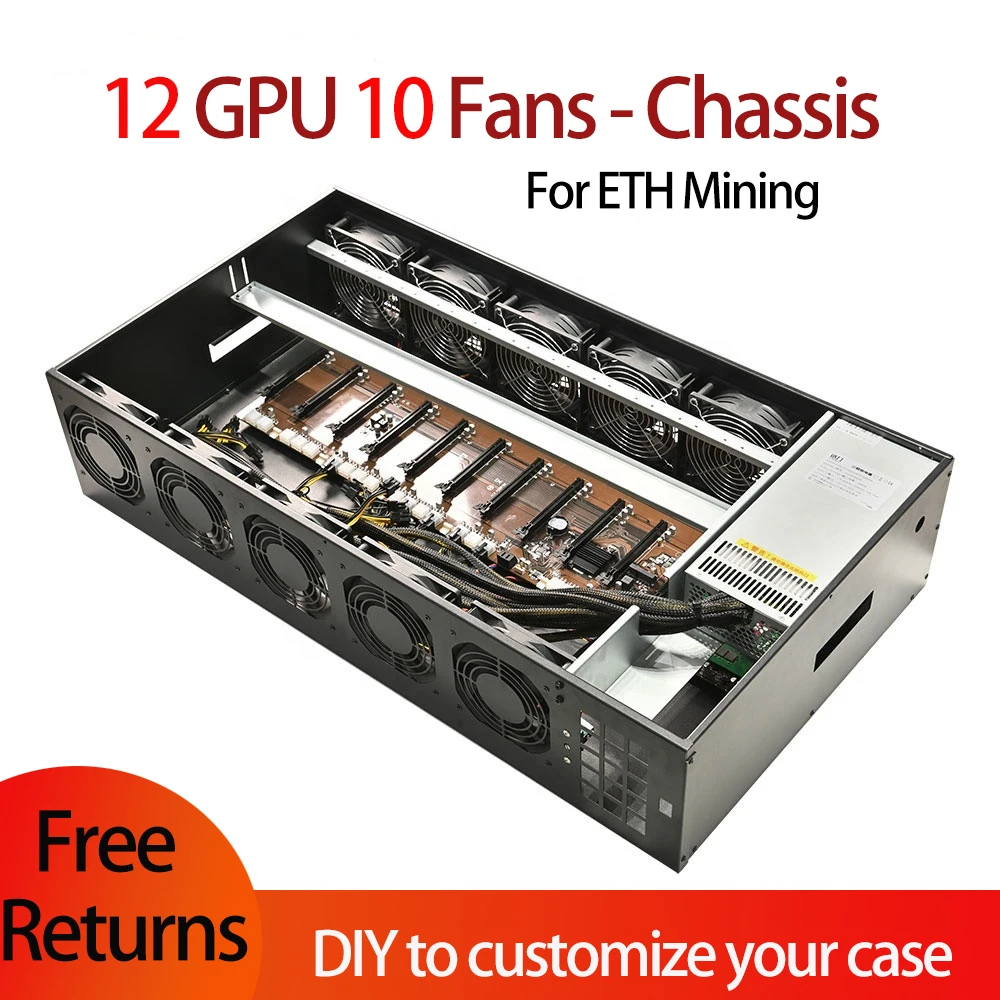 Set Completo 12 Gpu Rig 8 Gpu Mining Case Eth Mining Rig Frame 6 Gpu 8 Gpu Frame Mining Case Mining Btc Machine Motherboard B85 B75