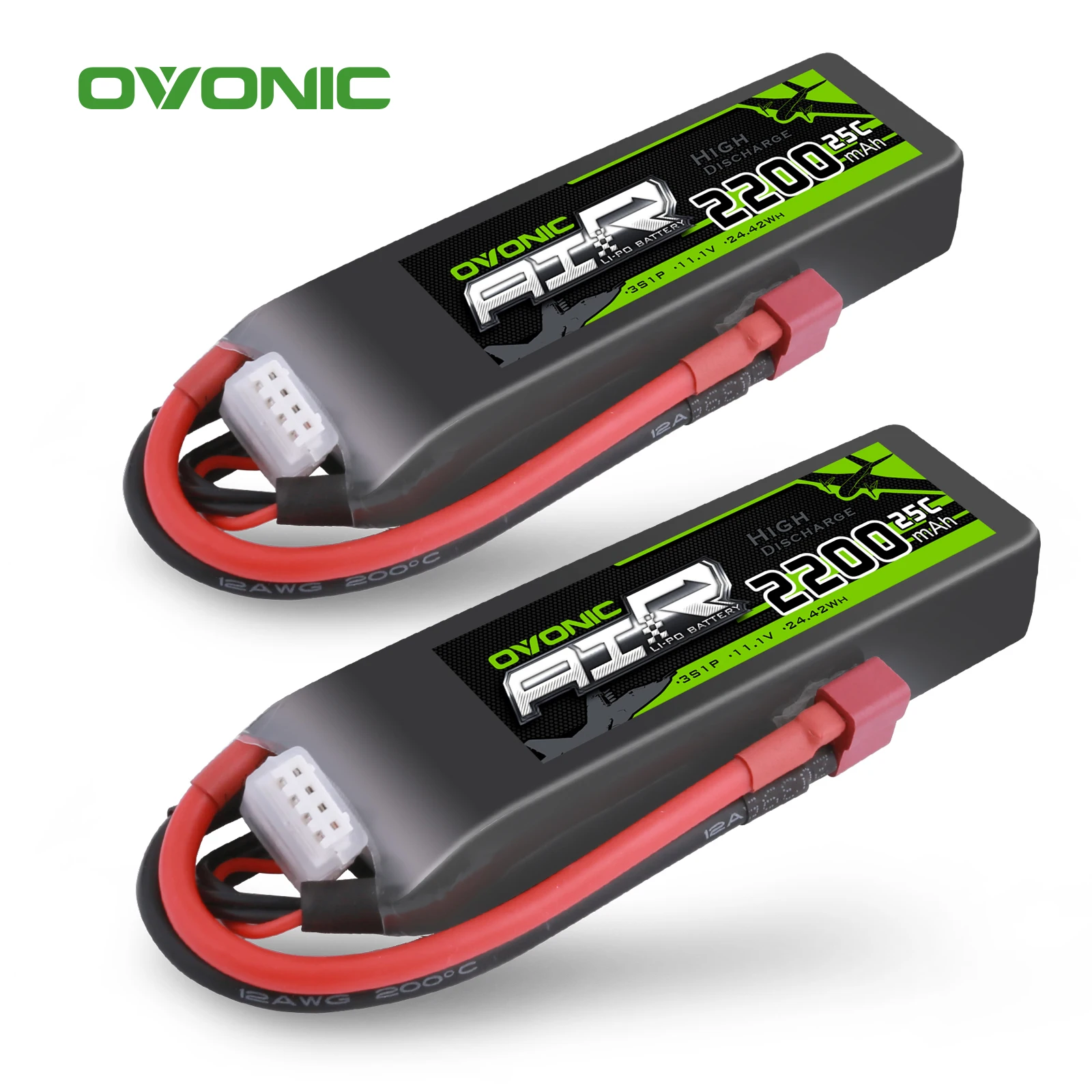 Batteria Lipo 3S Ovonic 3S Lipo 25C 2200Mah 11.1V Batteria Lipo Con Connettore T Xt60 Per Aereo Rc Elicottero Quadcopter Rc Auto