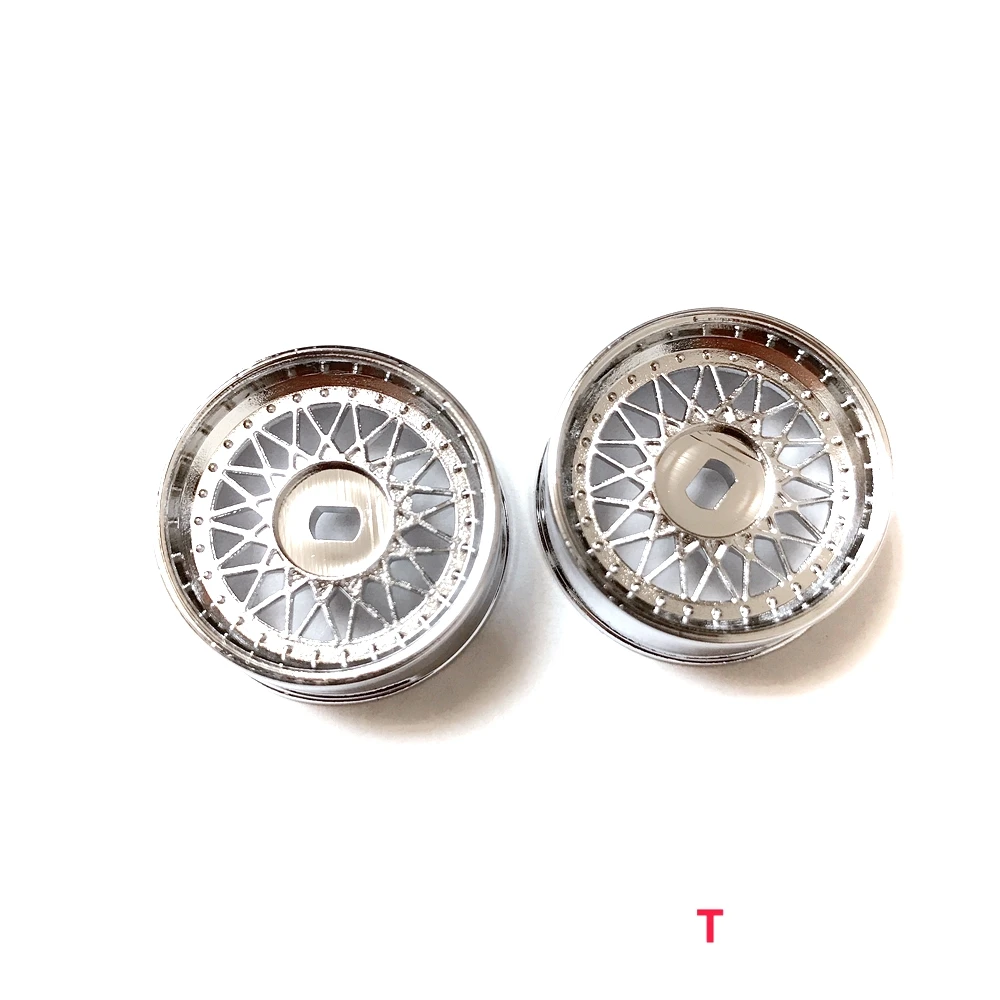 Gt55Racing Mini-Z Awd Bbs Ruote In Plastica Argento Elettrolitico (Diametro 20Mm, 2 Pezzi)