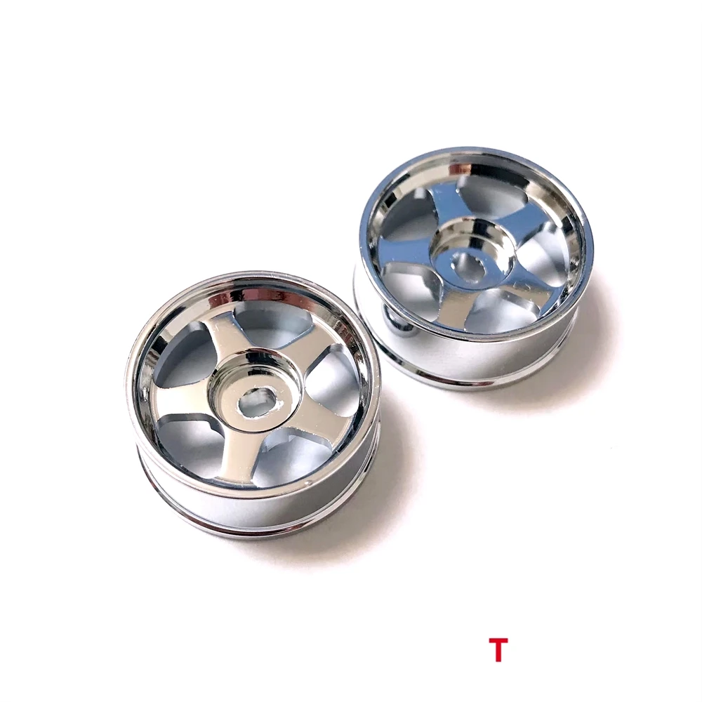 Mini-Z Awd 5-Cinque Ruote Metalliche Placcatura Argento (Diametro 20Mm, Offset + 1, 2 Pezzi)