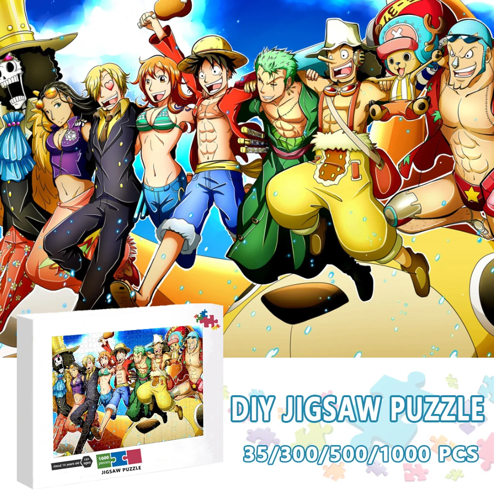 1000 Pieces Japanese Anime Characters Puzzles One Piece Jigsaw Puzzles For Adults Kids Educational Toys Decompression Game