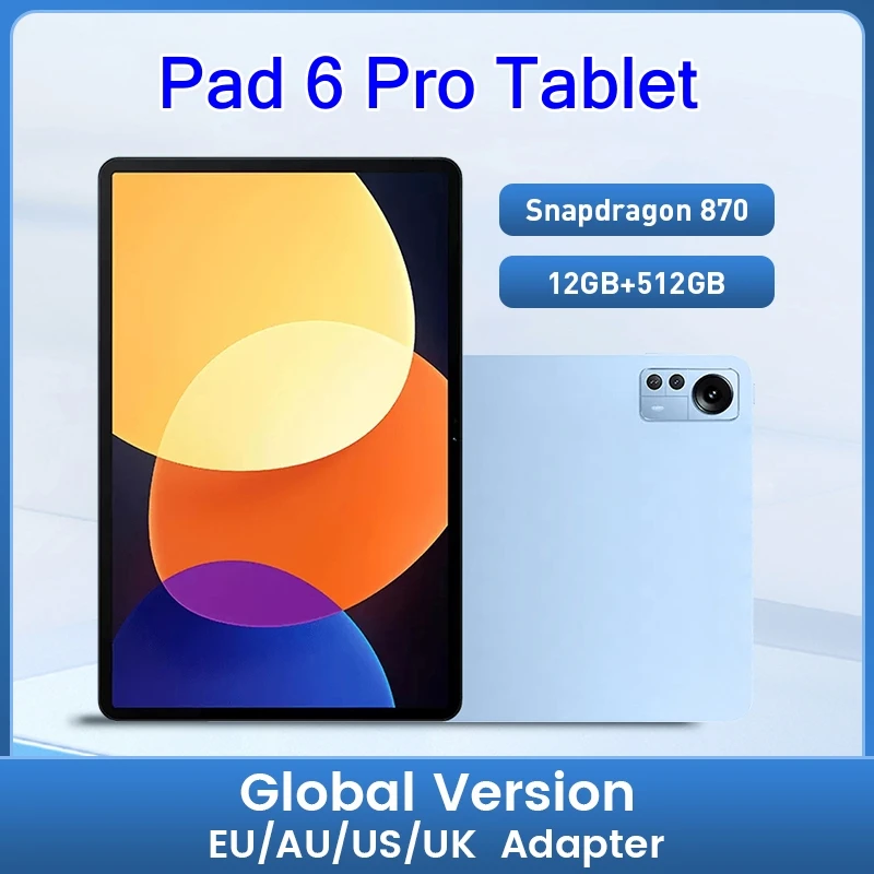 2023 Global Pad 6 Pro Tablet Android 11 Pollici Snapdragon 870 Tablette 12Gb 512Gb 10000Mah Batteria 4G/5G Dual Sim Card O Scheda Wifi