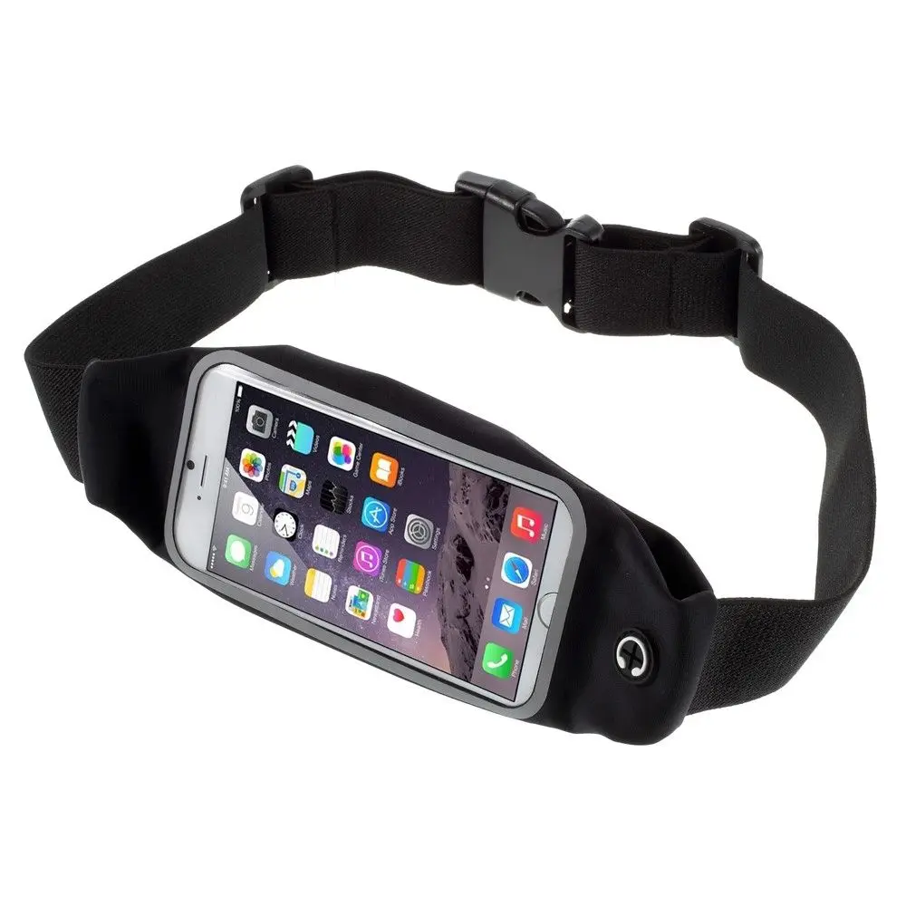 For X-Tigi V16 (2019) Waterproof Running Walking Touch Screen Reflective Fanny Pack Case-Black