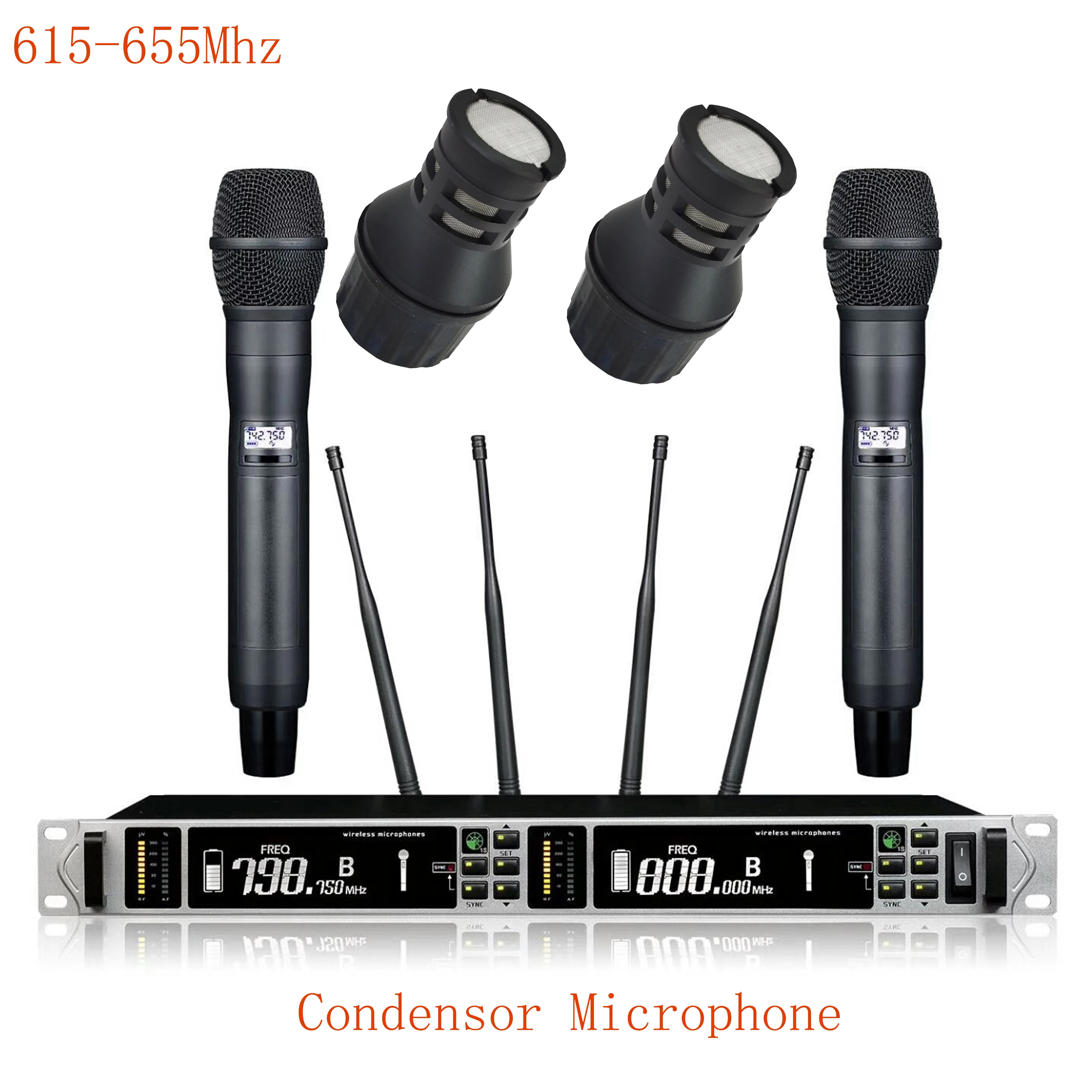 Microfono A Condensatore Leozico Microfono Wireless Professionale Atx118D 615-655Mhz Microfonos True Diversity Inalambricos Profesionales