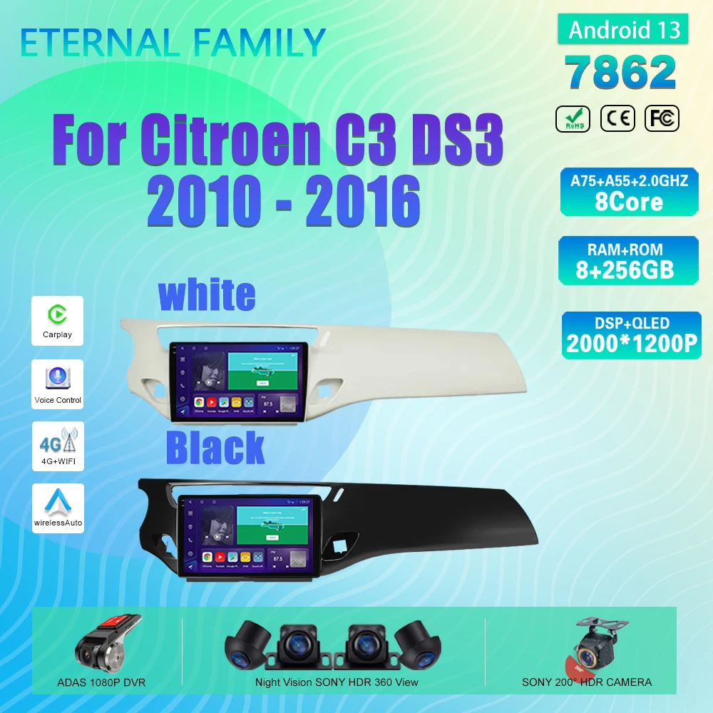 Autoradio Android 13 Per Citroen C3 Ds3 2010 2011 2012 2013 2014-2016 Carplay Lettore Stereo Multimediale Navigazione Gps Autoradio