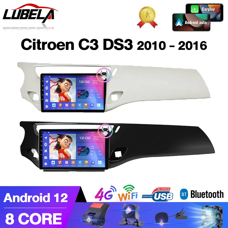 Carplay Android Auto 4G Wifi Gps Per Citroen C3 Ds3 2010 - 2016 Autoradio 2Din Lettore Android Autoradio Autofdio Car Audio