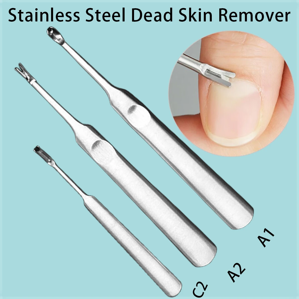 1 Pz Professionale In Acciaio Inox Rimozione Della Pelle Morta Chiodo Spingi Cuticole Forchetta Trimmer Manicure Pedicure Strumento Di Arte Del Chiodo