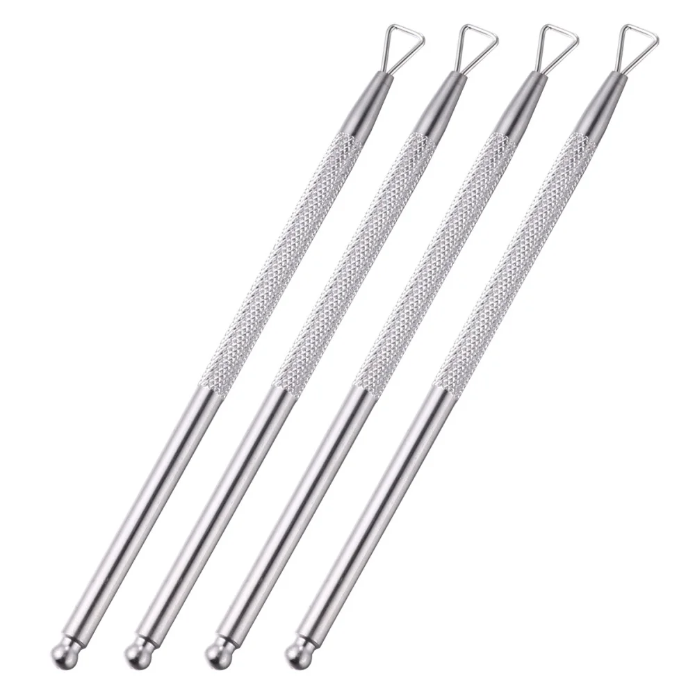 Strumento Nail Cuticle Pusher Remover Gel Polish Raschietto Fingernail Triangolo Acciaio Inossidabile Metallo Per
