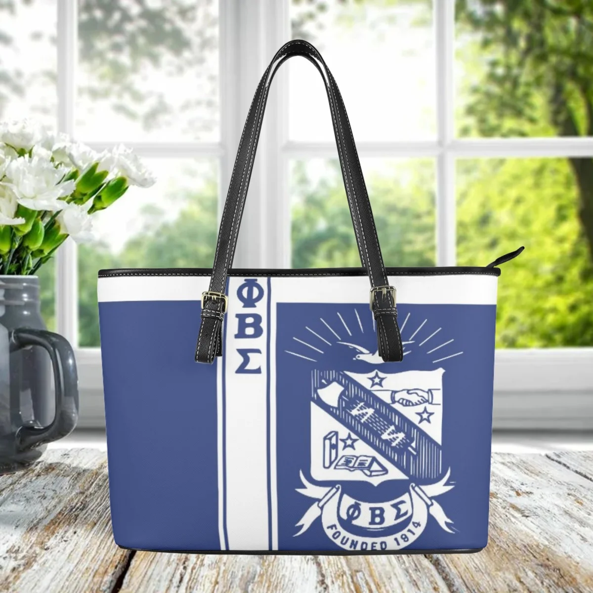 Phi Beta Sigma Fashion Girls Street Trend Borse Vintage Pu Leather Top Handle Party Clutch Tracolla Lunga Tote Bags Regalo
