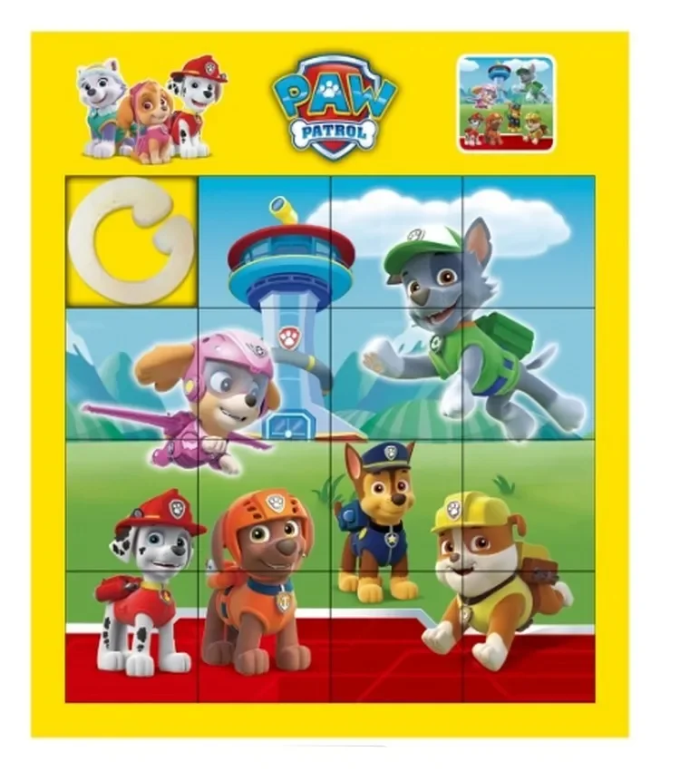 Hot Paw Patrol Team 16 Palace Mobile Puzzle Push Grid Game Dog Digital Cartoon Giocattoli Scorrevoli Giocattoli Per Bambini Dell'Asilo