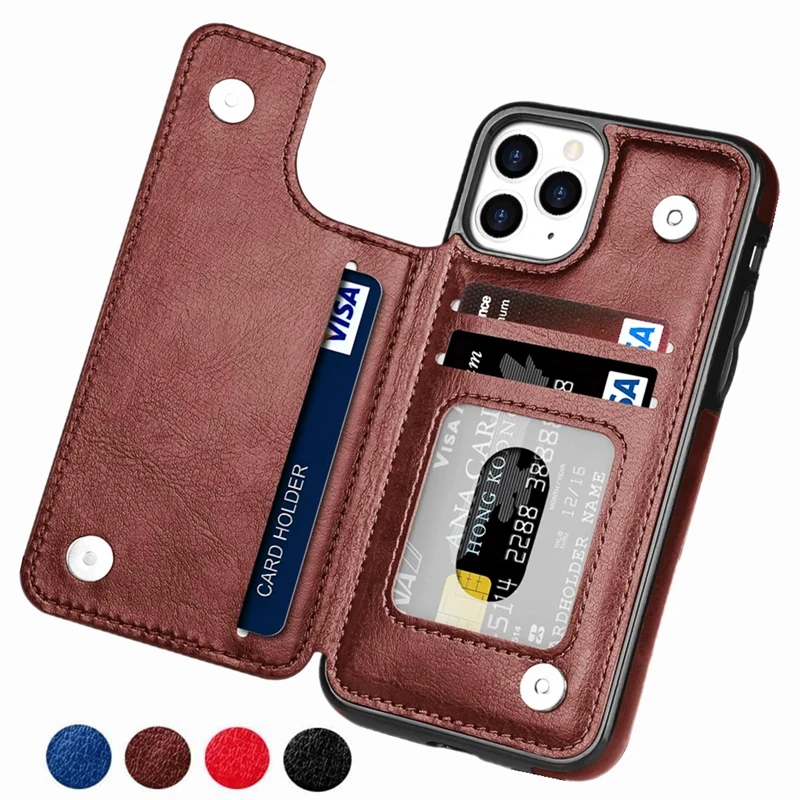 Custodia In Pelle Premium Slim Fit Di Lusso Per Iphone 14 13 11 12 Pro Xs Max Xr X Se 6S 6 7 8 Plus Custodia Flip Con Slot Per Porta Carte Di Credito
