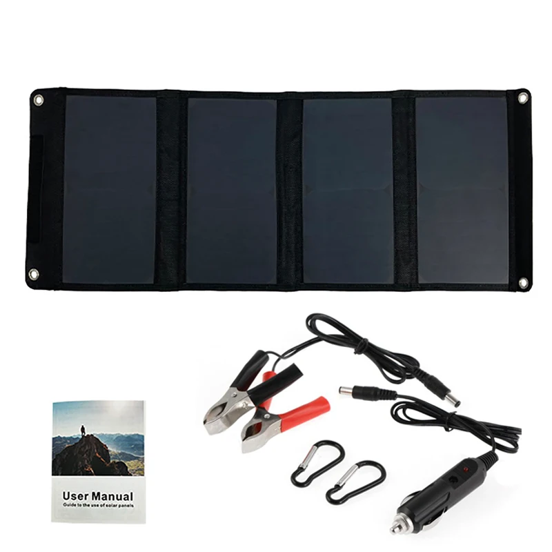 100W Foldable Solar Panel Fast Charging Monocrystalline Solar System Sunpower Solar Panel Camping Mobile Power Battery Charger