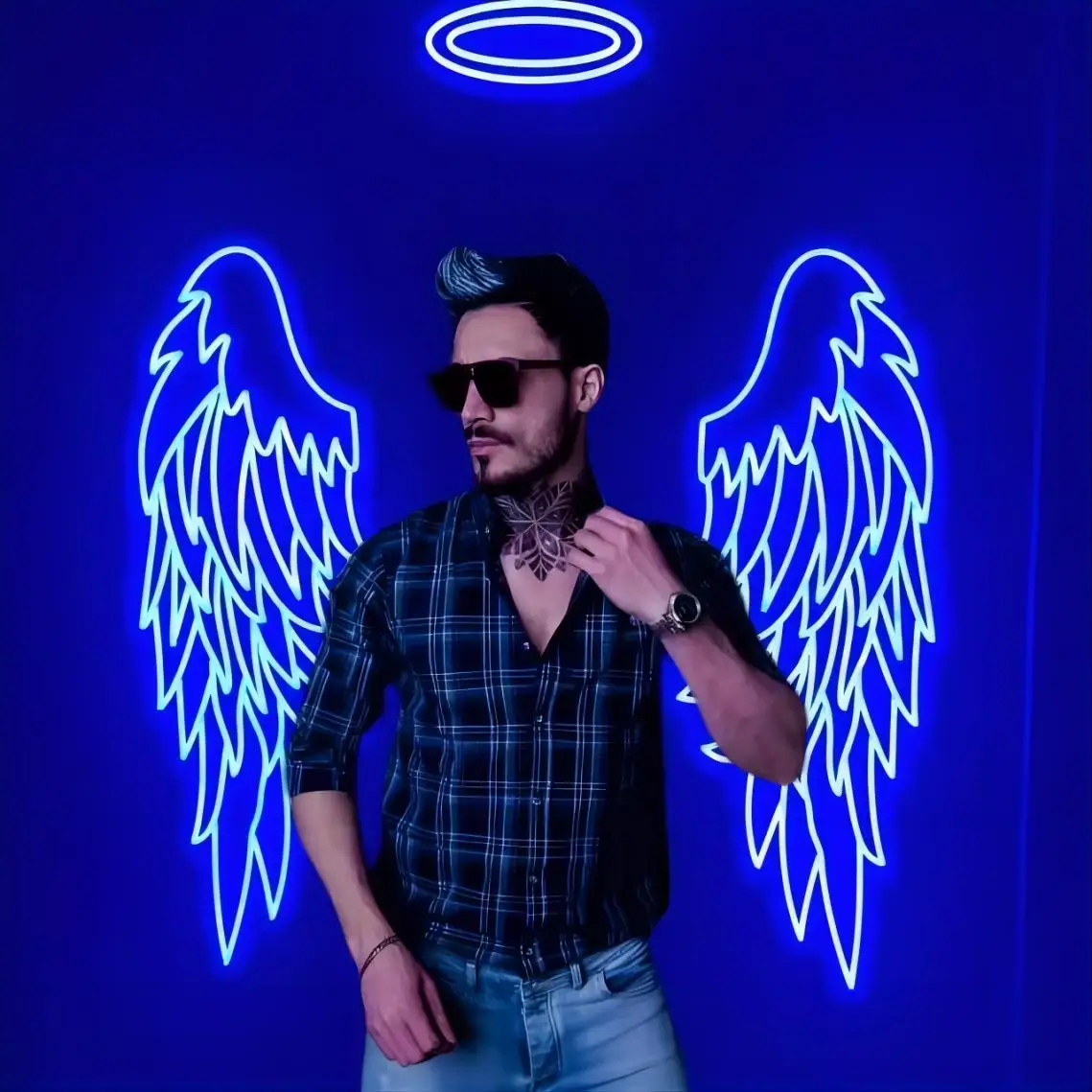 Angel Wings Led Neon Sign | Neon Sign Custom | Nimbus Neon | Wedding Decor | Angel Neon Sign | Neon Wall Decor | Photo Zone | Event Decor