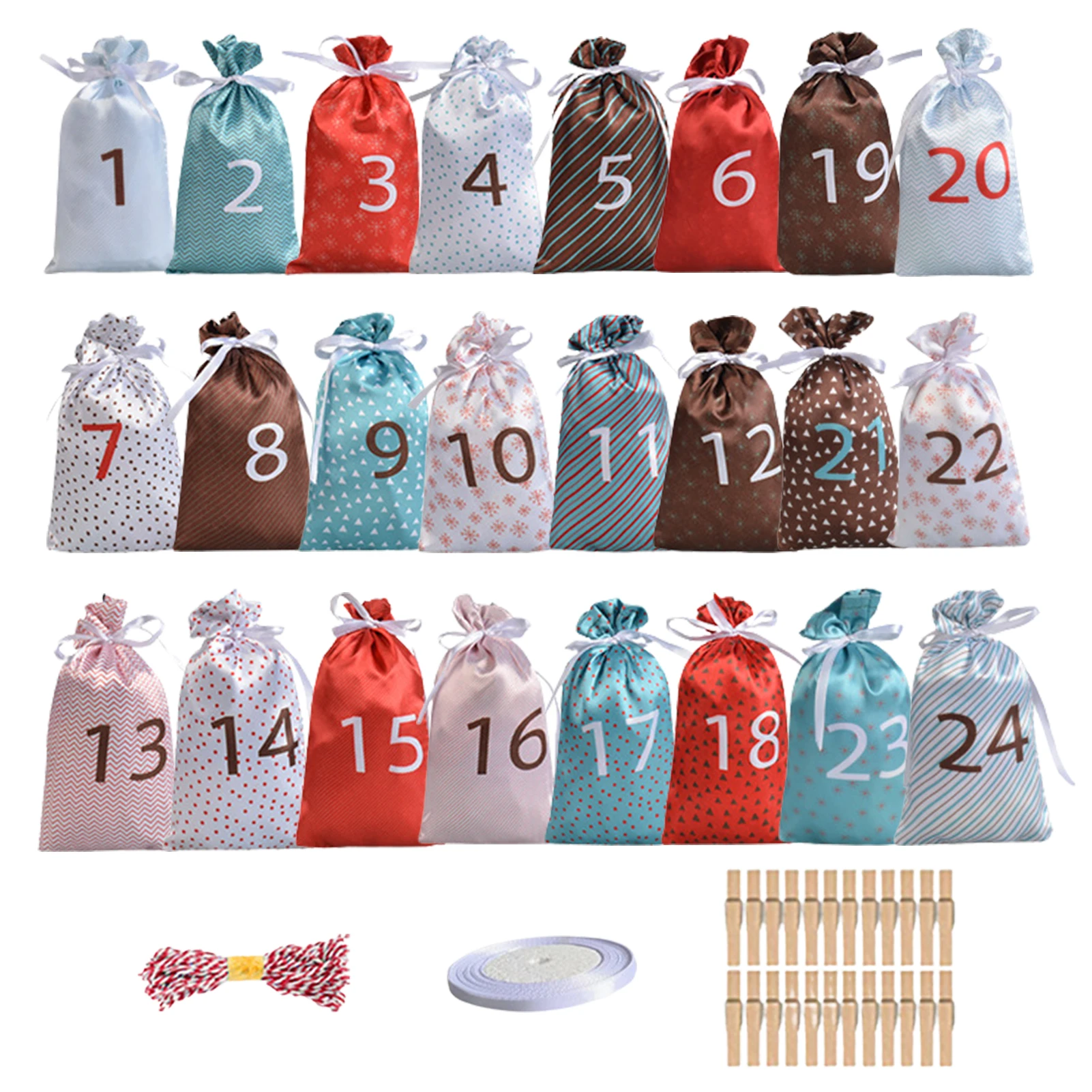 24 Giorni Sacchetto Regalo Conto Alla Rovescia Di Natale Calendario Dell'Avvento Decorazione Navidad Calendario Dell'Avvento Fai Da Te Calendario De A