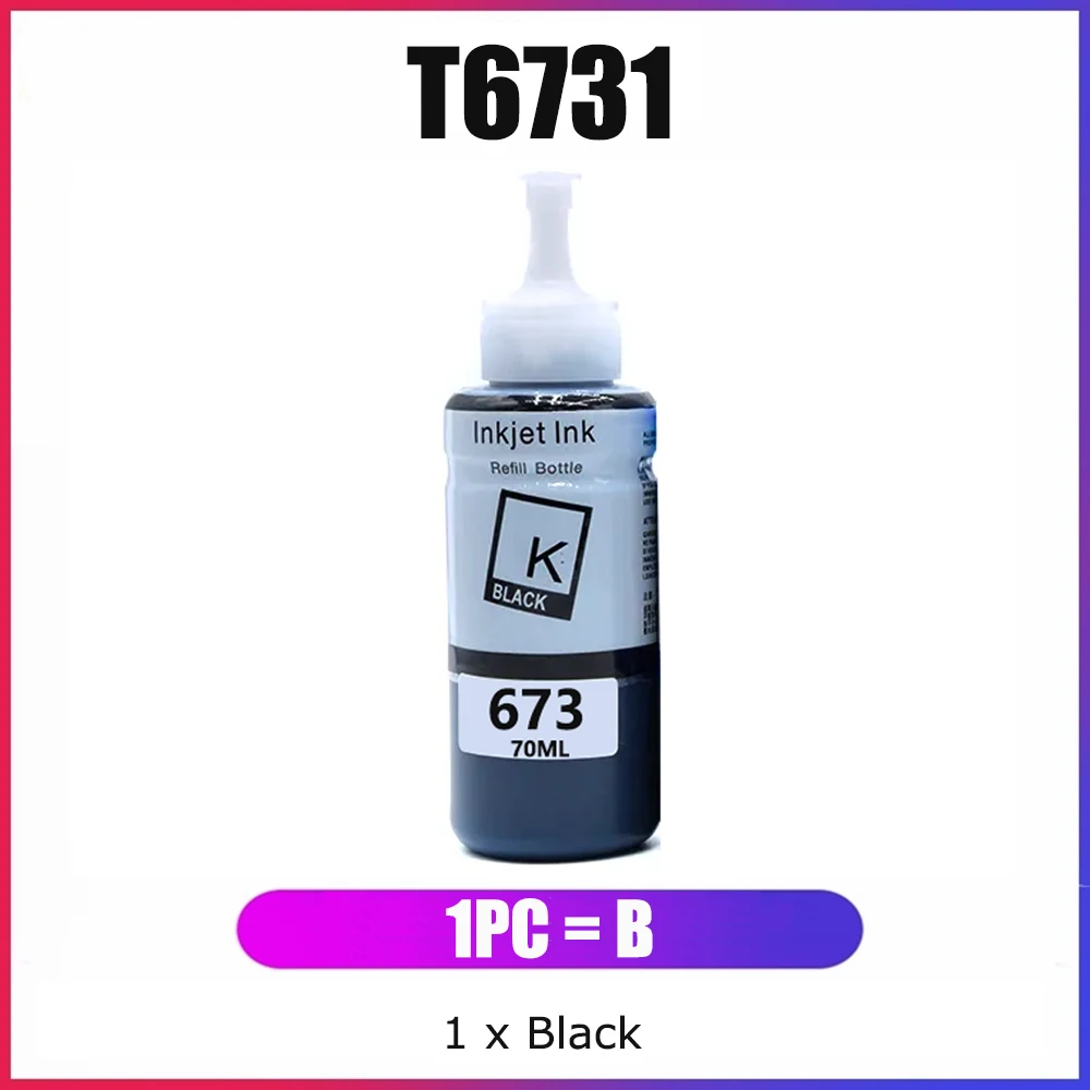 Yc T6731 Flacone Di Inchiostro Nero Utilizzato Per Epson Ecotank L800 Per Epson Ecotank L805 Per Epson Ecotank L1800 Per Epson Ecotank L810