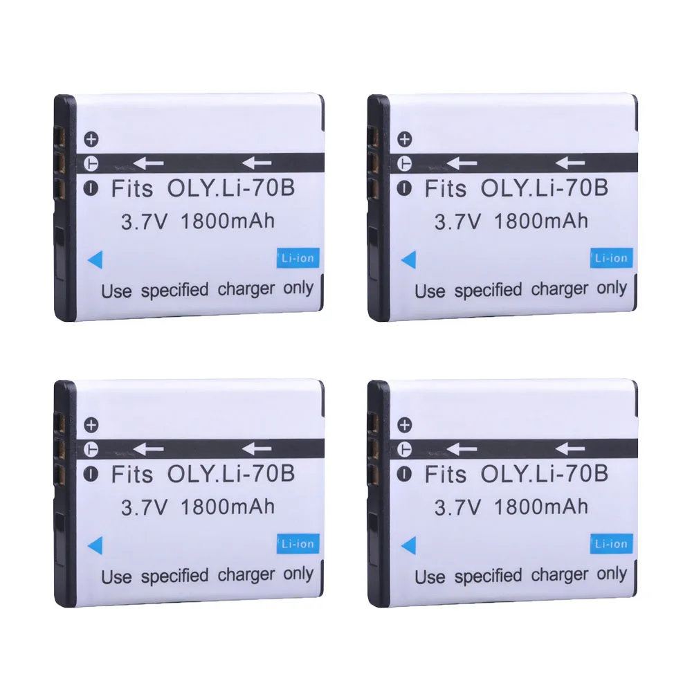 4Pcs 1800Mah Li-70B Li 70B Batterie Per Foto/Videocamera Per Olympus Fe-4020 Fe-4040 Fe4020 Fe4040 X940 D705 Fe5040 D-705 D-710 Vg-110 Vg-140