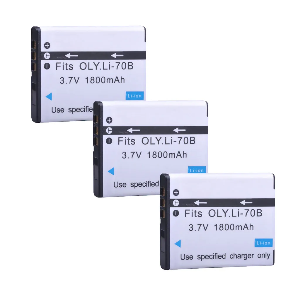 3Pcs 1800Mah Li-70B Li 70B Batterie Per Foto/Videocamera Per Olympus Fe-4020 Fe-4040 Fe4020 Fe4040 X940 D705 Fe5040 D-705 D-710 Vg-110 Vg-140