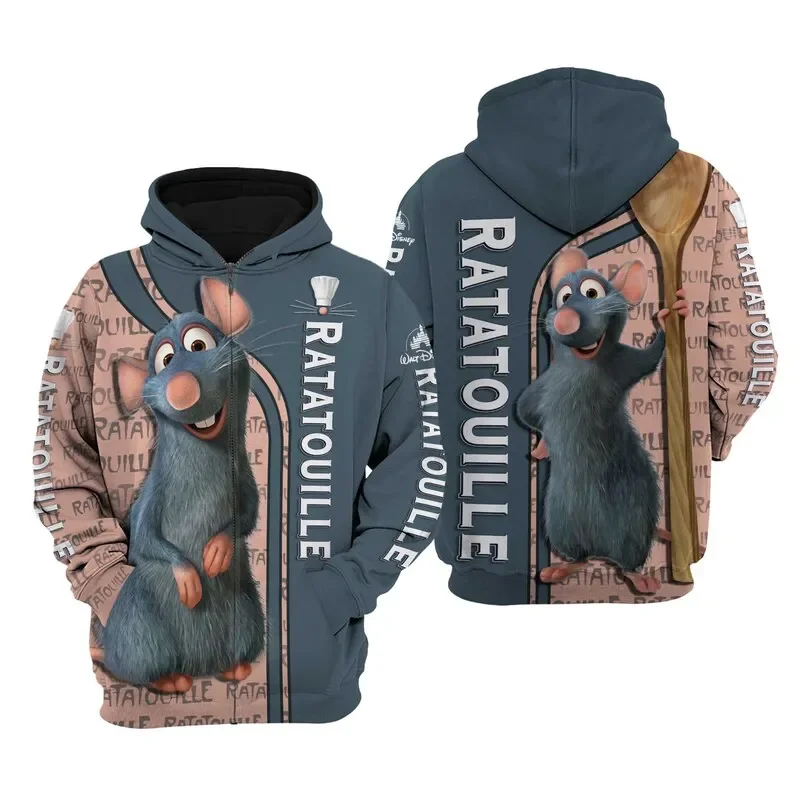 Felpa Con Cappuccio Disney Ratatouille Felpa Con Cappuccio 3D Felpa Disney Felpa Con Cappuccio Addensata Felpa Con Cappuccio Con Zip Da Donna Vintage 