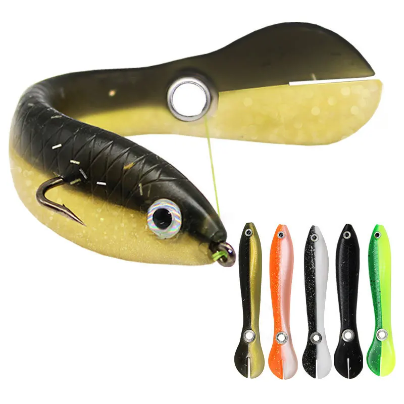 5Pcs New Soft Silicone Bait Bionic Loach 100Mm 6G Wacky Wormer Icsa Artificial Texas Fishing Lure Tackle For Fishing