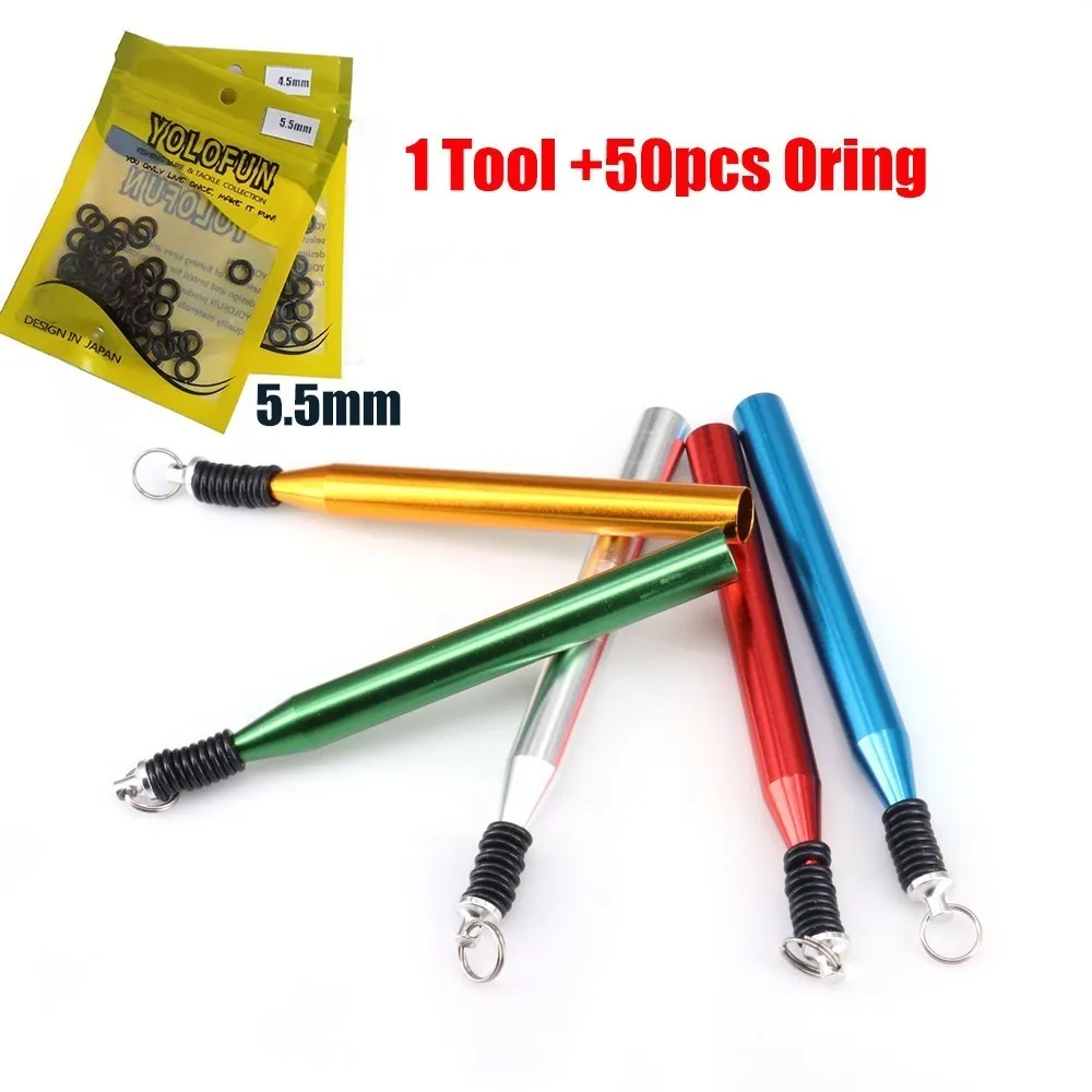14Cm Senko O Ring Tool Bass Pike Accessori Per La Pesca Tackle Senko Verme Meko Rig Con 50Pcs O Ring Set Di Attrezzatura Da Pesca